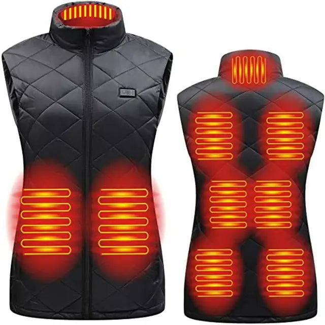 Verwarmde bodywarmer dames met USB en 3 warmtestanden