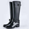 Hoge dames regenlaarzen waterdicht met gespen & blokhak – Elenya