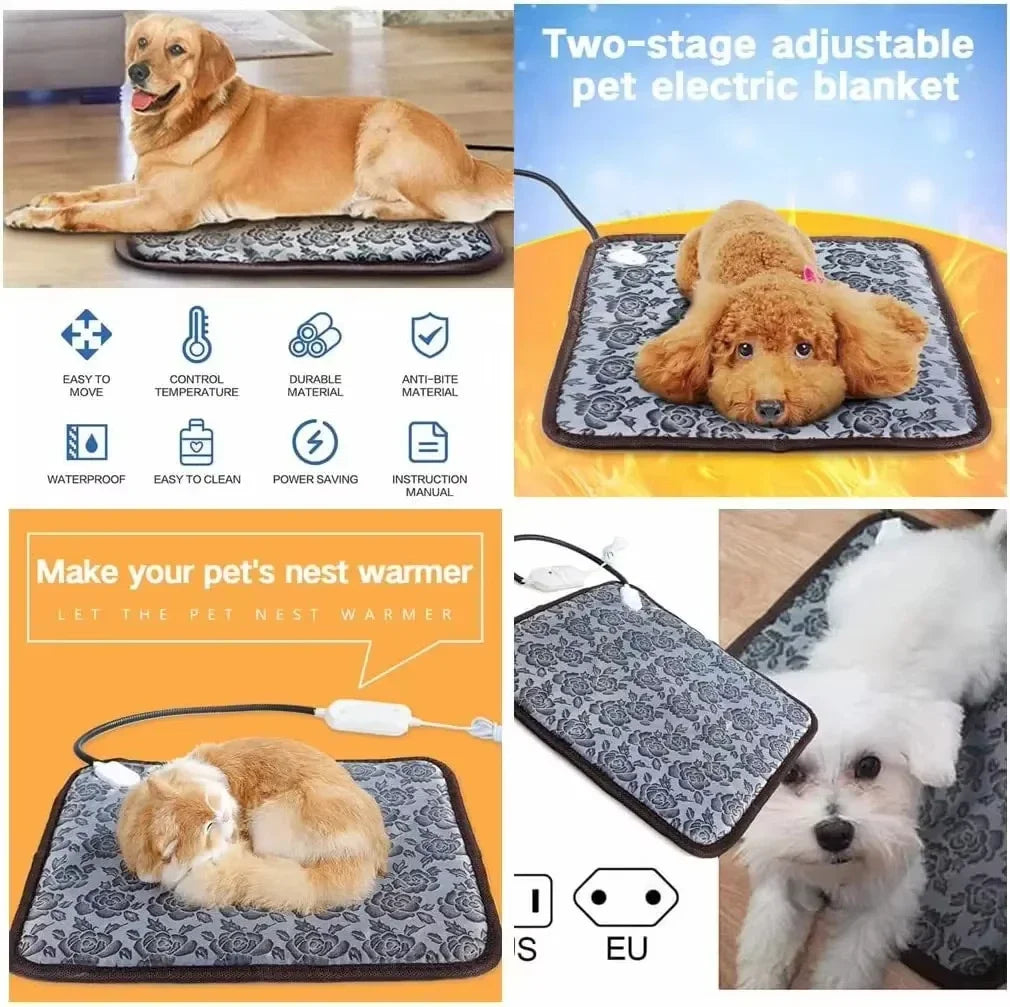 PawTherm Verwarmingsmat voor Huisdieren | Temperatuurregeling & Timer | Waterdicht & Veilig | Voor Honden & Katten