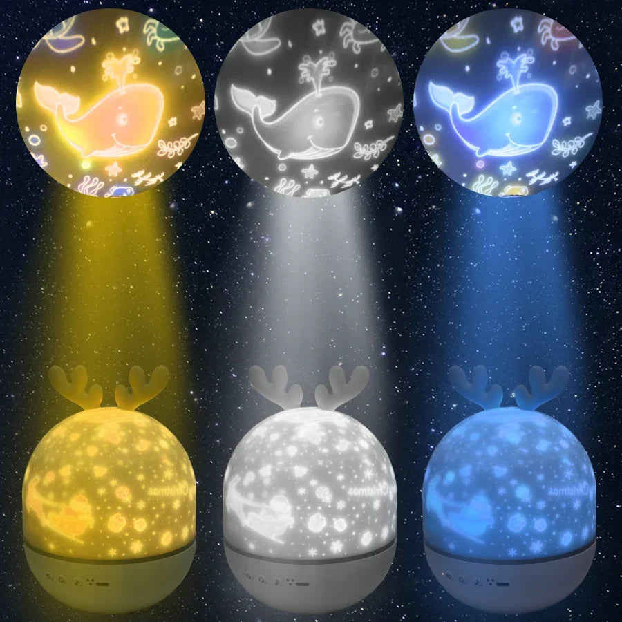 LED-nachtlampprojector met afstandsbediening en muziek – babylamp met sterren en timer
