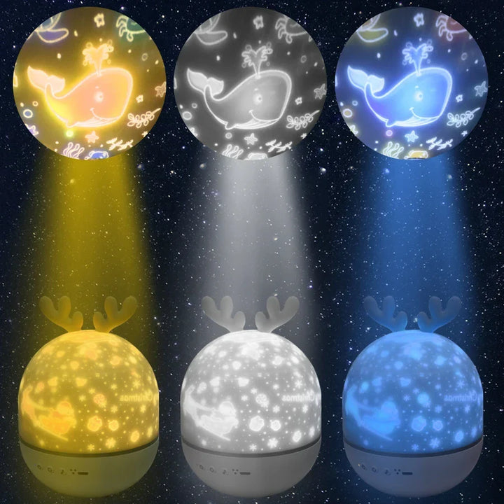 LED-nachtlampprojector met afstandsbediening en muziek – babylamp met sterren en timer