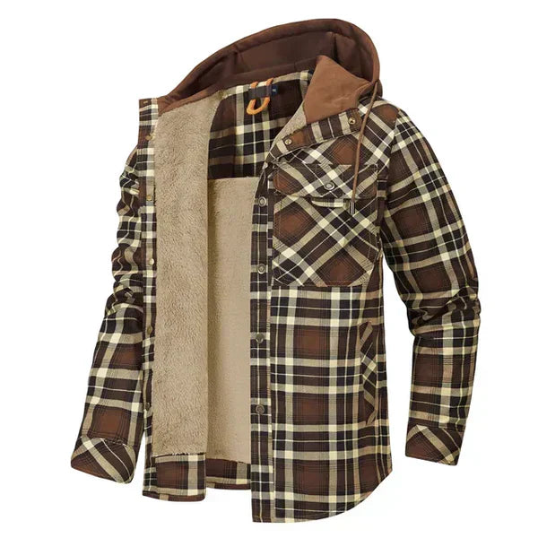 Tijdloos stoer geruit overhemd vest blouse met capuchon heren