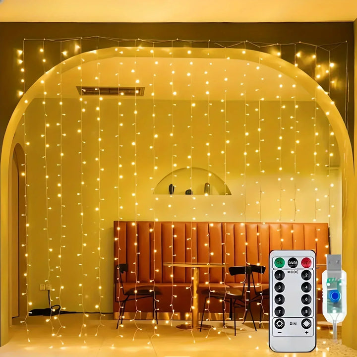 USB LED-gordijnverlichting met afstandsbediening
