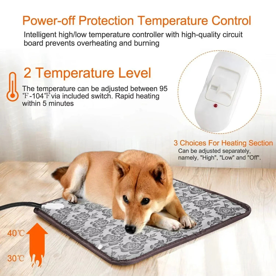 PawTherm Verwarmingsmat voor Huisdieren | Temperatuurregeling & Timer | Waterdicht & Veilig | Voor Honden & Katten