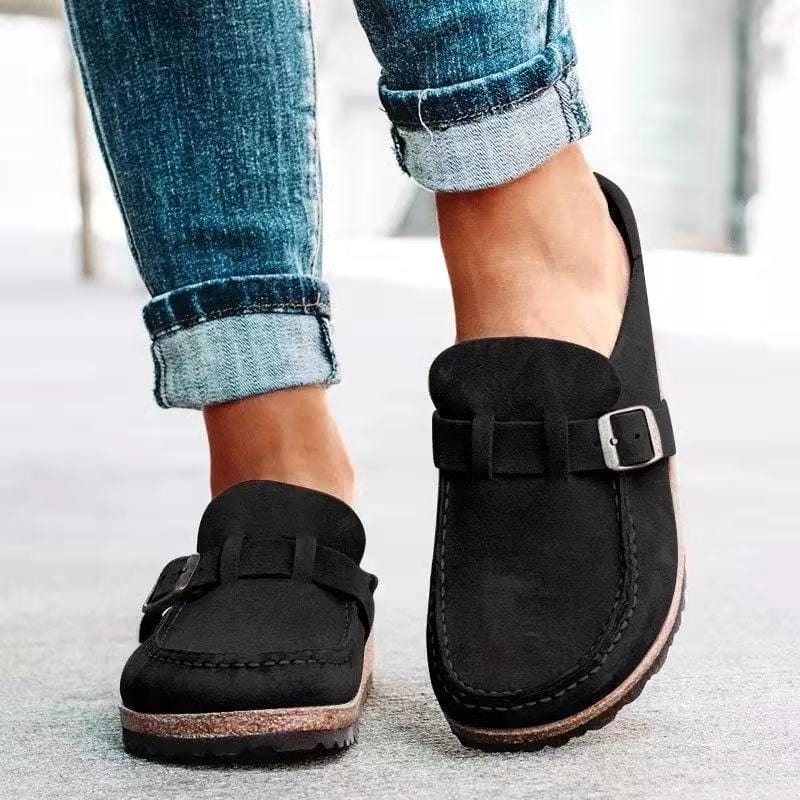 Retro Suède Instapsandalen met Orthopedisch Comfort - Solenza