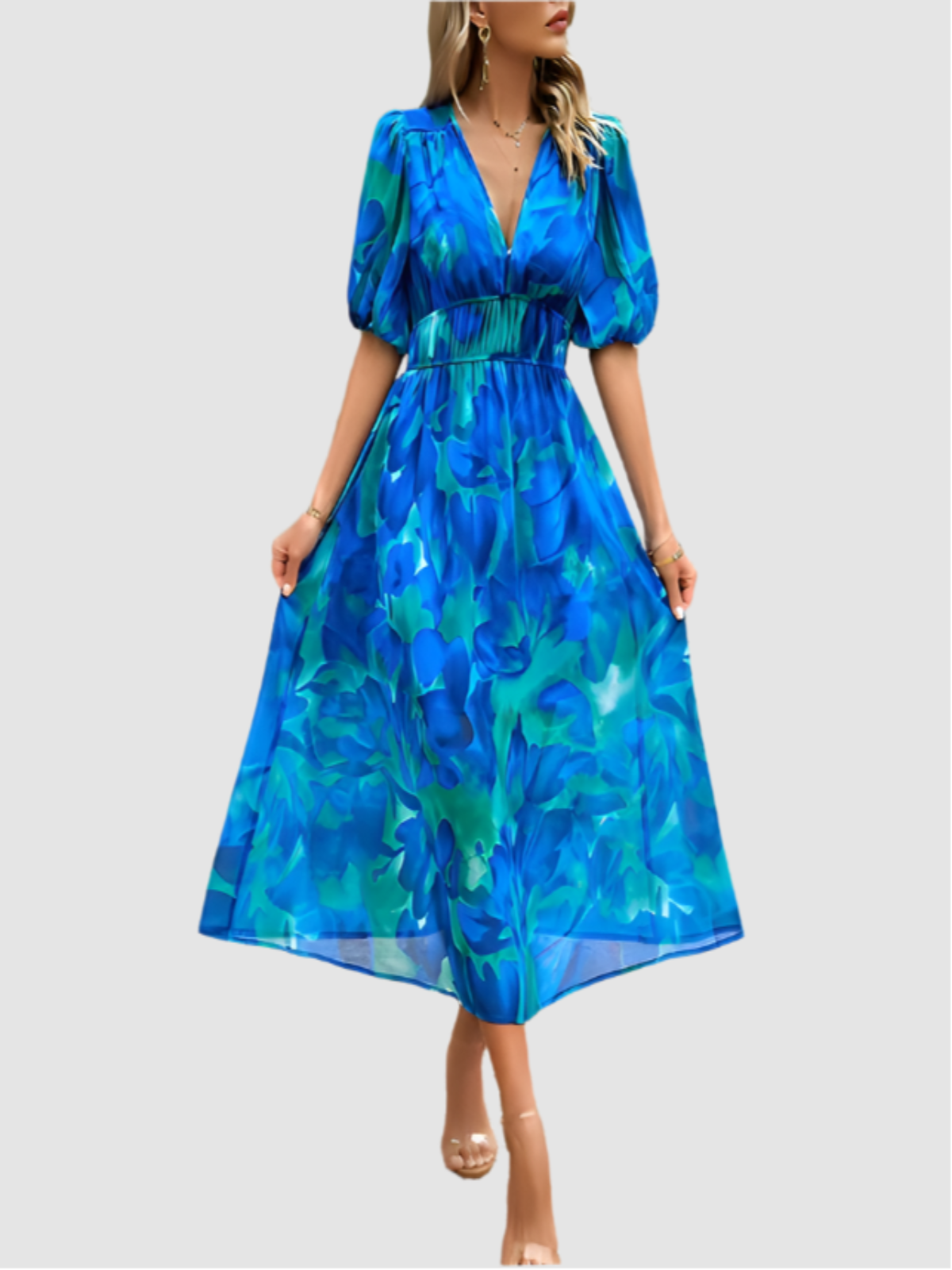 Floretta – Trendy Bloemenjurk met Vloeiende Pasvorm