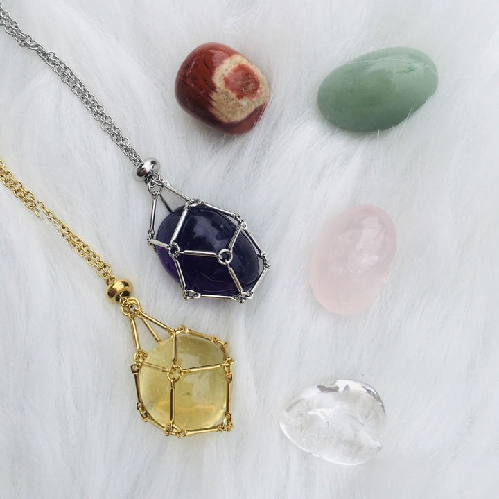 Ketting met verwisselbare kristalsteen voor stralende stijl en harmonie.