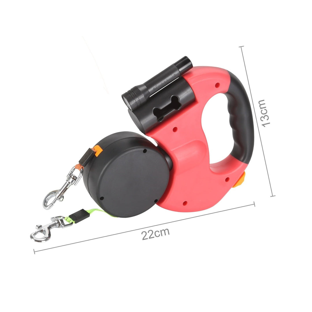 Dubbele innovatieve oprolbare hondenriem met verlichting