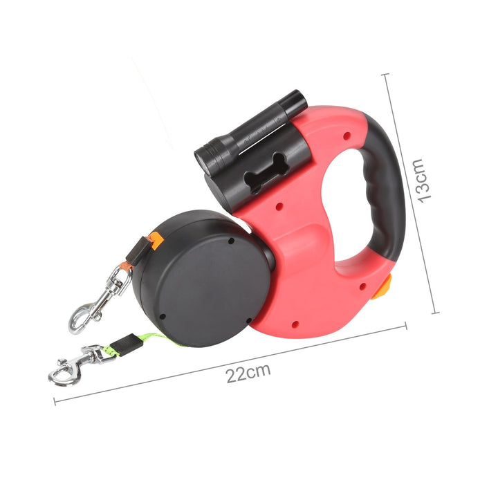 Dubbele innovatieve oprolbare hondenriem met verlichting