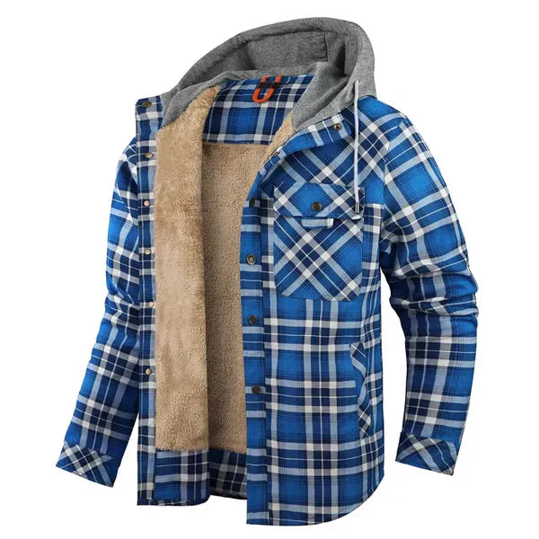 Tijdloos stoer geruit overhemd vest blouse met capuchon heren
