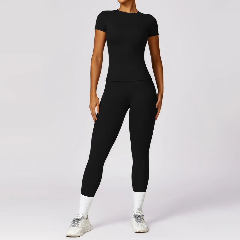 
                  
                    Tweedelige Sportset Legging en T-shirt Top voor Dames
                  
                