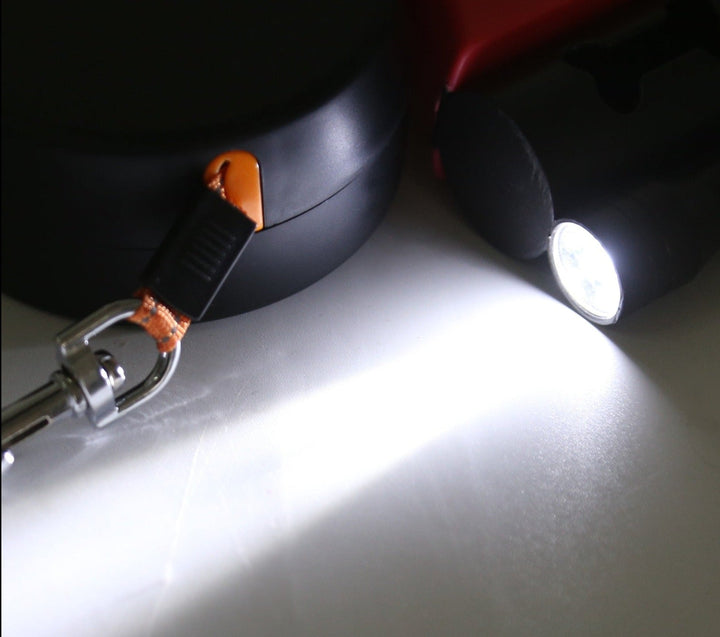 Dubbele innovatieve oprolbare hondenriem met verlichting