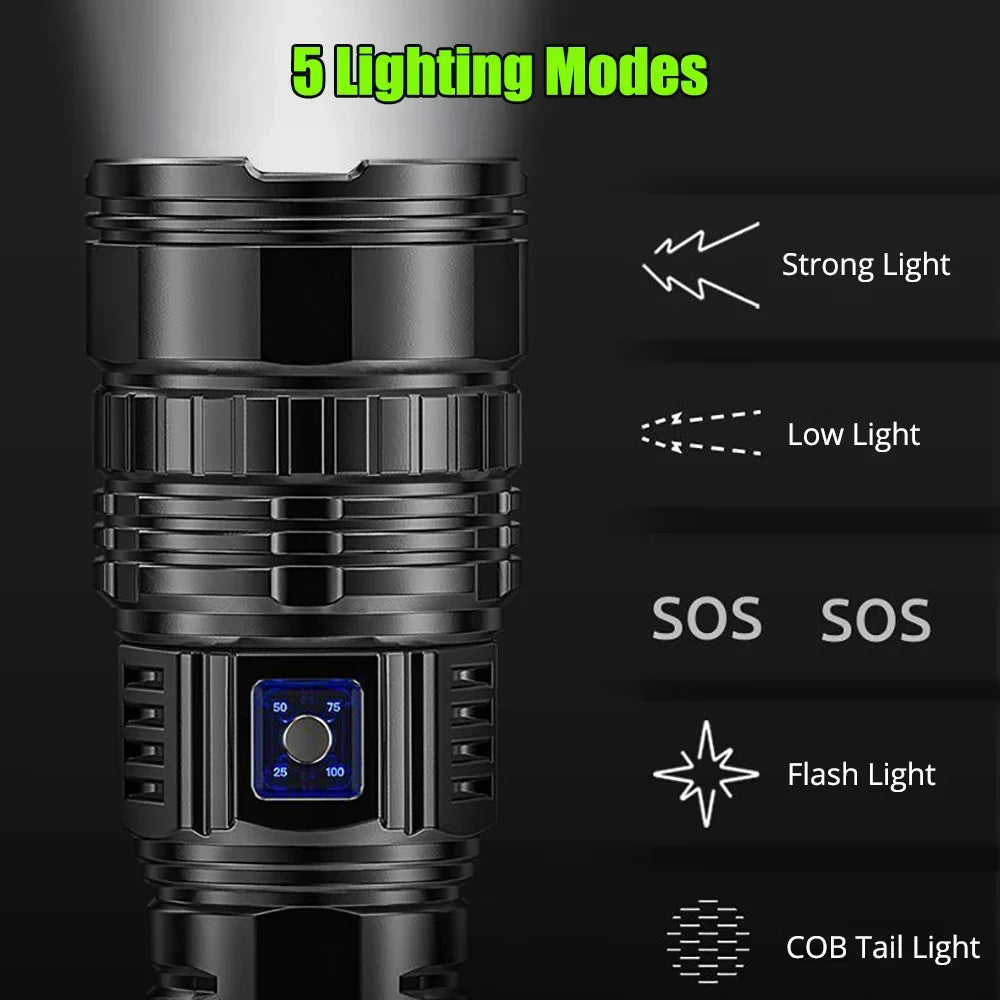 Oplaadbare 10000 Lumen LED Zaklamp – Striker