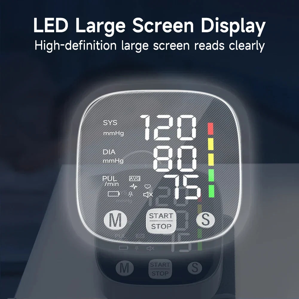 Oplaadbare LED Pols Bloeddrukmonitor met Stemfunctie – HeartGuard