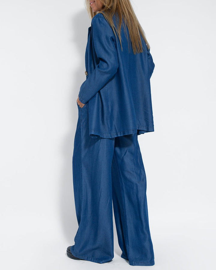Linnen 2-Delige Set met Wijde Broek en Vest – Alma