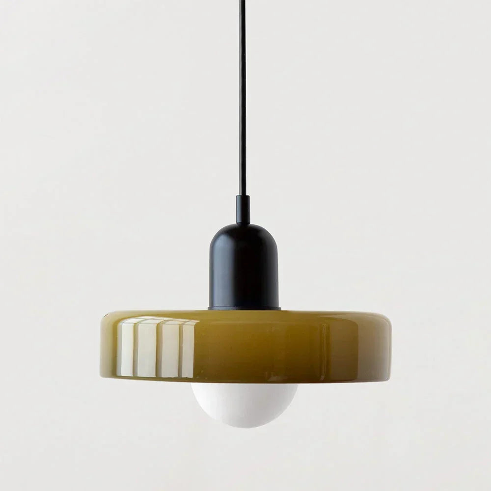 Bauhaus pendelleuchte van gekleurd glas