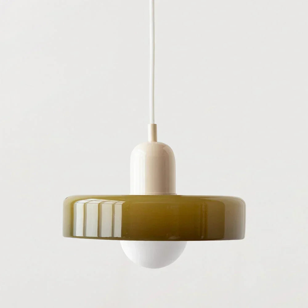 Bauhaus pendelleuchte van gekleurd glas