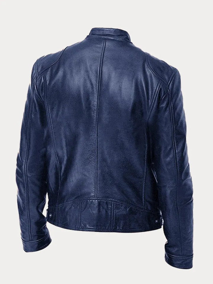 Joren™ | Tijdloze leren jas met ritssluiting