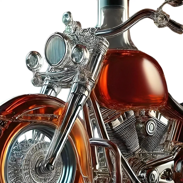 Whiskeykaraf in de Vorm van een Harley Motor voor de Thuisbar