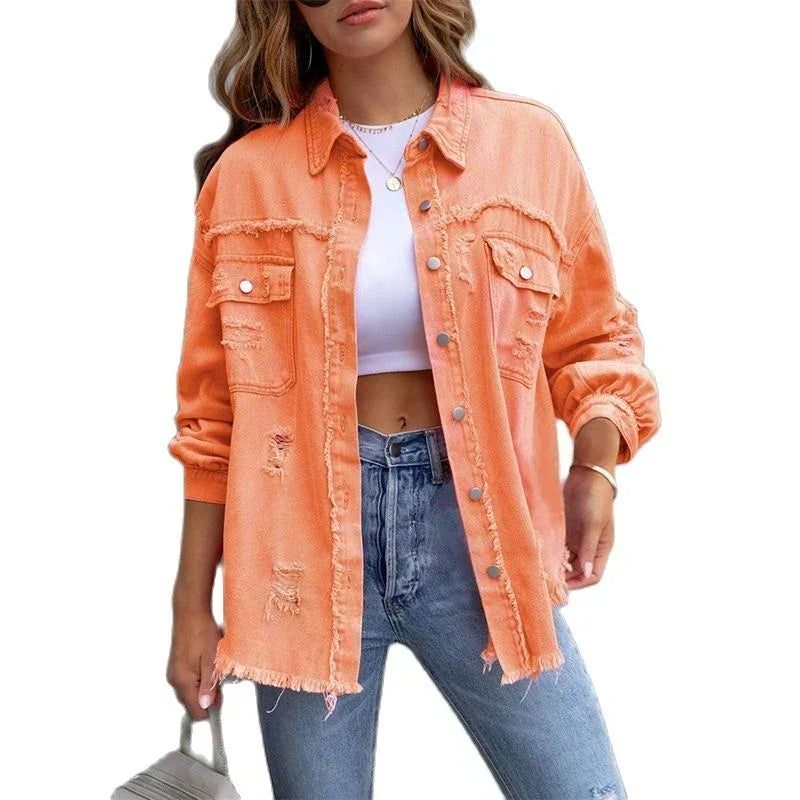 Boho dames spijkerjack met Ibiza-flair & slim fit voor voorjaar/zomer – Yara