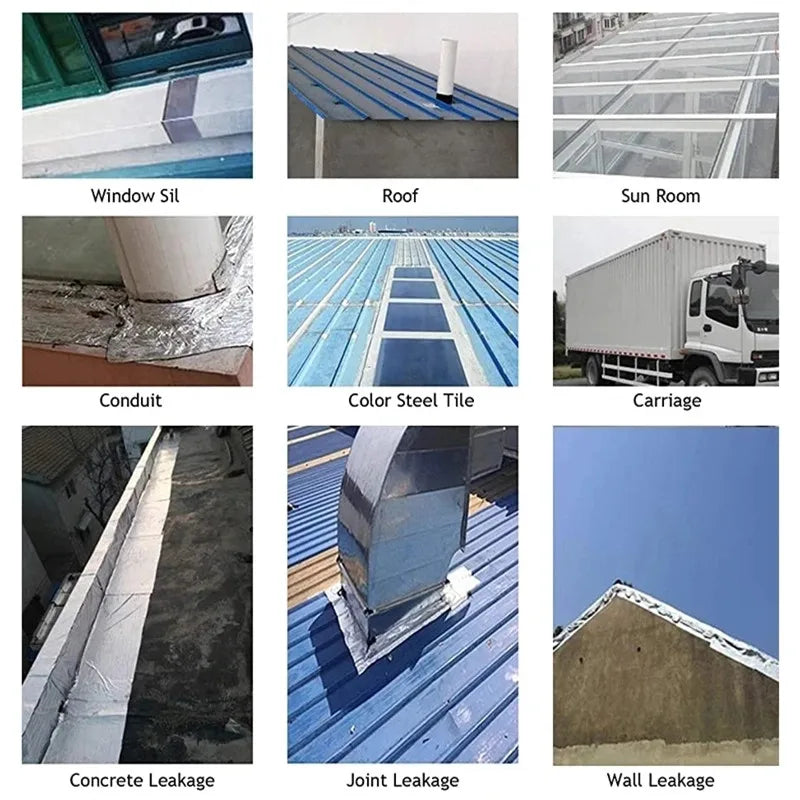 Waterdichte hittebestendige tape - Dikkere butyl-aluminiumtape voor reparaties van muren, zwembaden en daken - zelfklevende plaktape