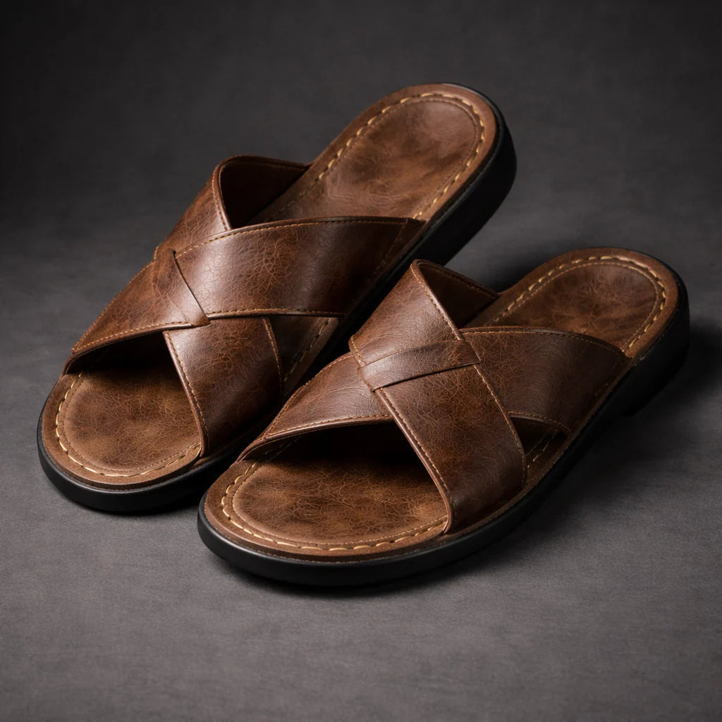 Herensandalen | Gekruiste bandjes & comfortabel instappen