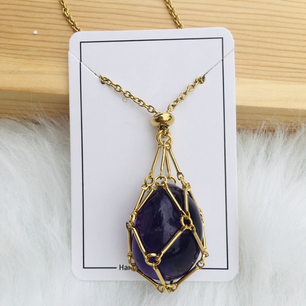 Ketting met verwisselbare kristalsteen voor stralende stijl en harmonie.