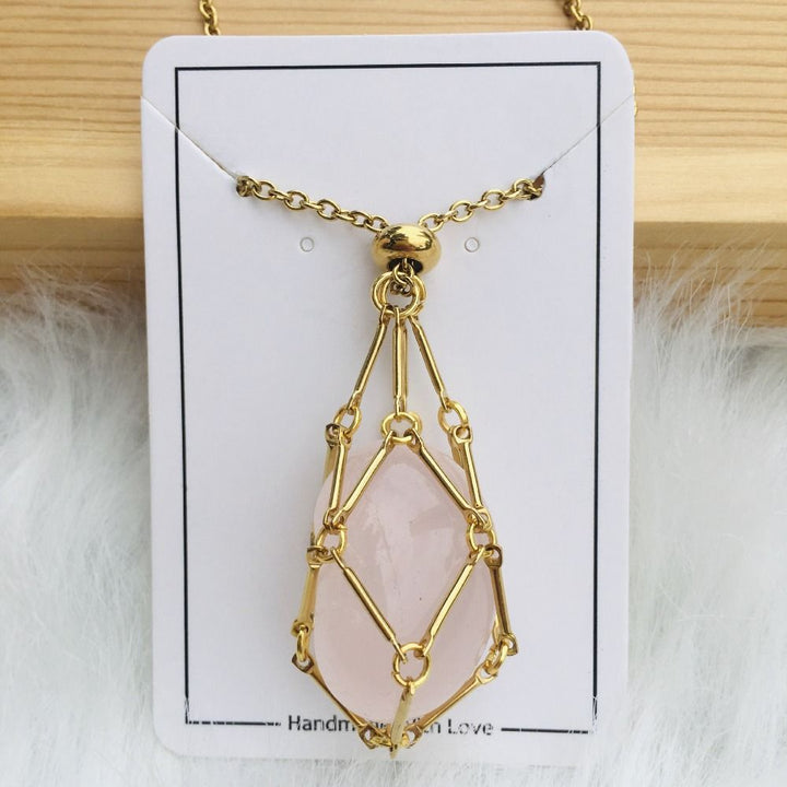 Ketting met verwisselbare kristalsteen voor stralende stijl en harmonie.