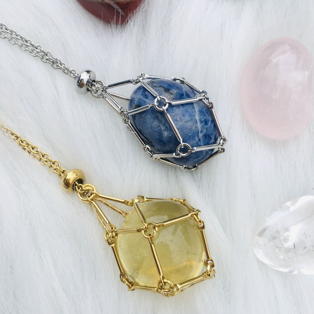 Ketting met verwisselbare kristalsteen voor stralende stijl en harmonie.