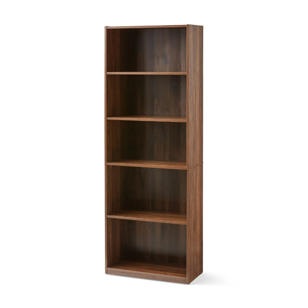 Njord - Boekenkast met 5 planken, woonkamerplanken van hout
