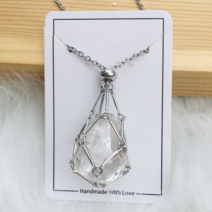 Ketting met verwisselbare kristalsteen voor stralende stijl en harmonie.