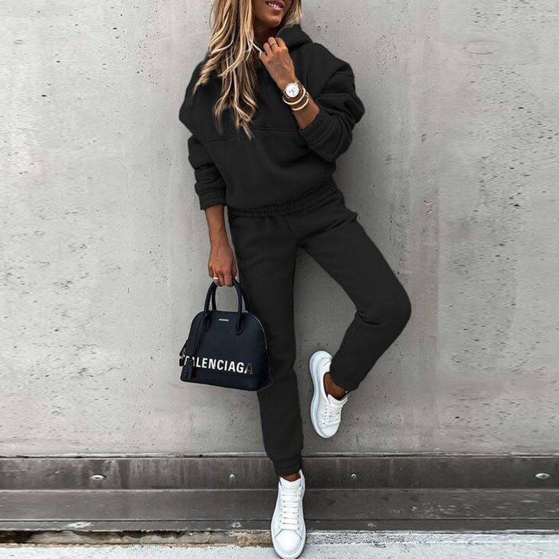 Elyvera – Dames Set met Capuchontrui en Joggingbroek in Casual-Chique Stijl - SkinzLine