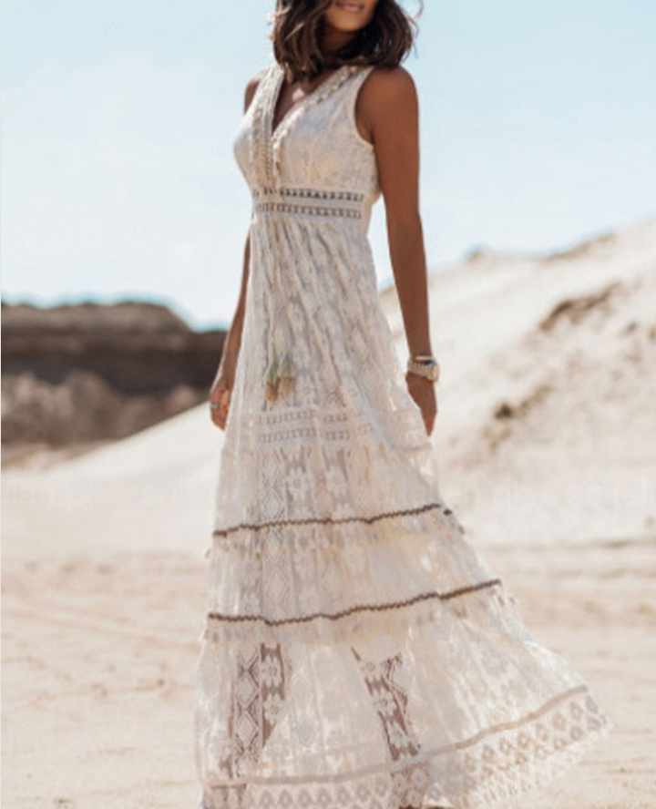 Zomerse maxi-jurk in boho-stijl
