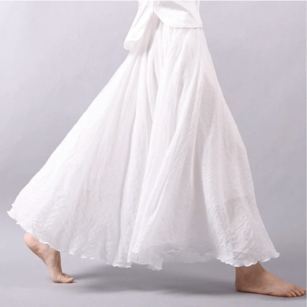 Elegante bohemian linnenmix maxi rok - Magna