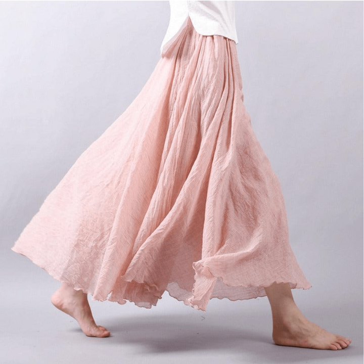 Elegante bohemian linnenmix maxi rok - Magna