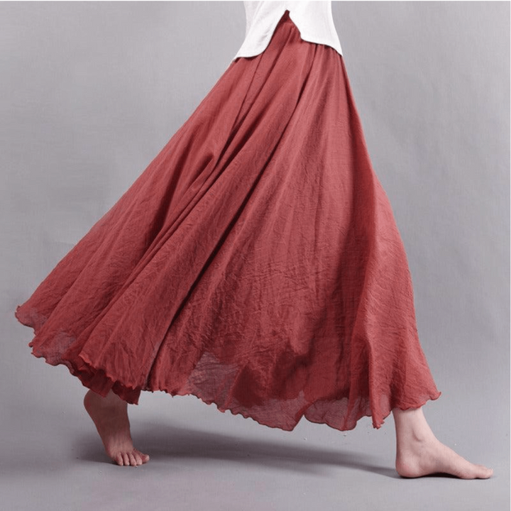 Elegante bohemian linnenmix maxi rok - Magna