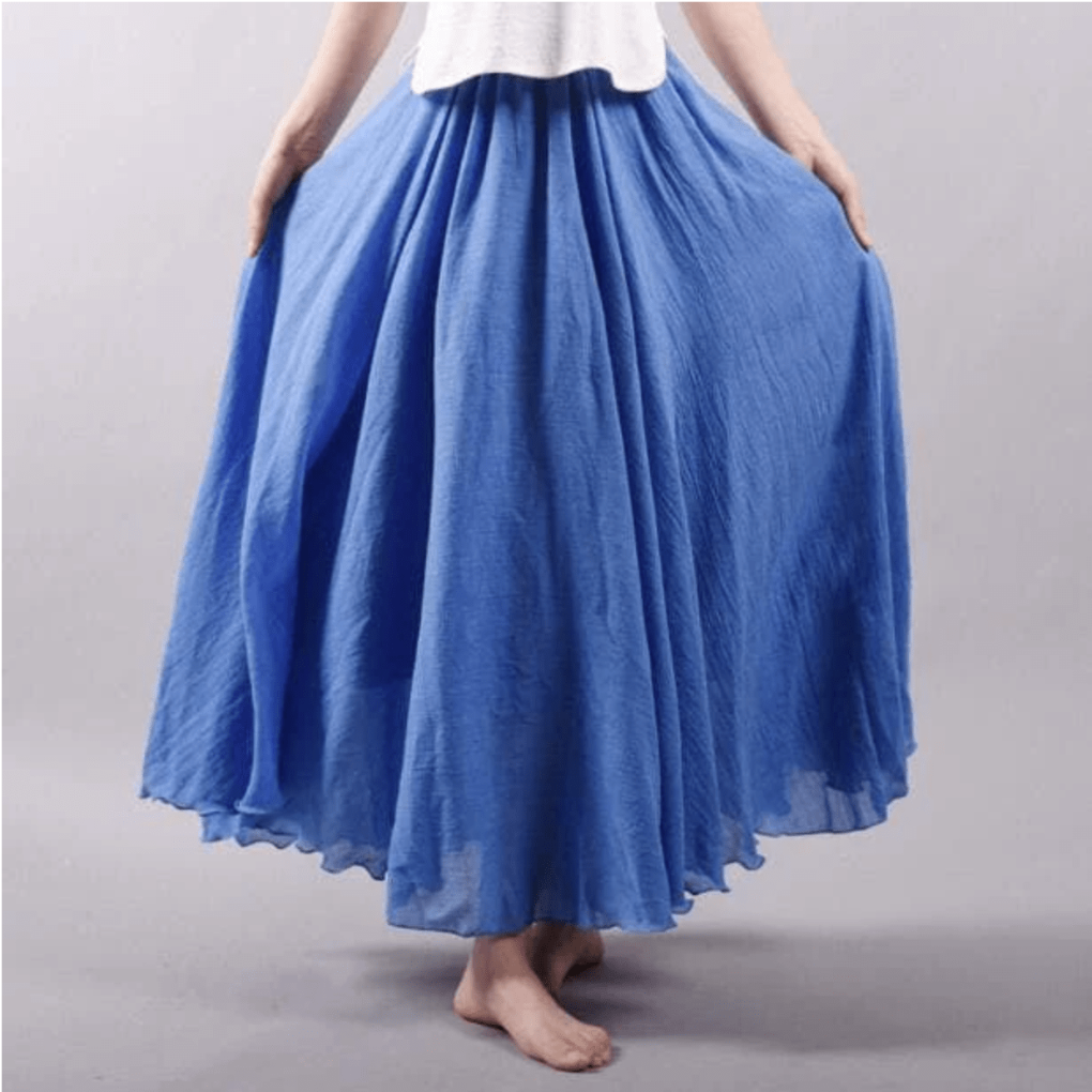 Elegante bohemian linnenmix maxi rok - Magna