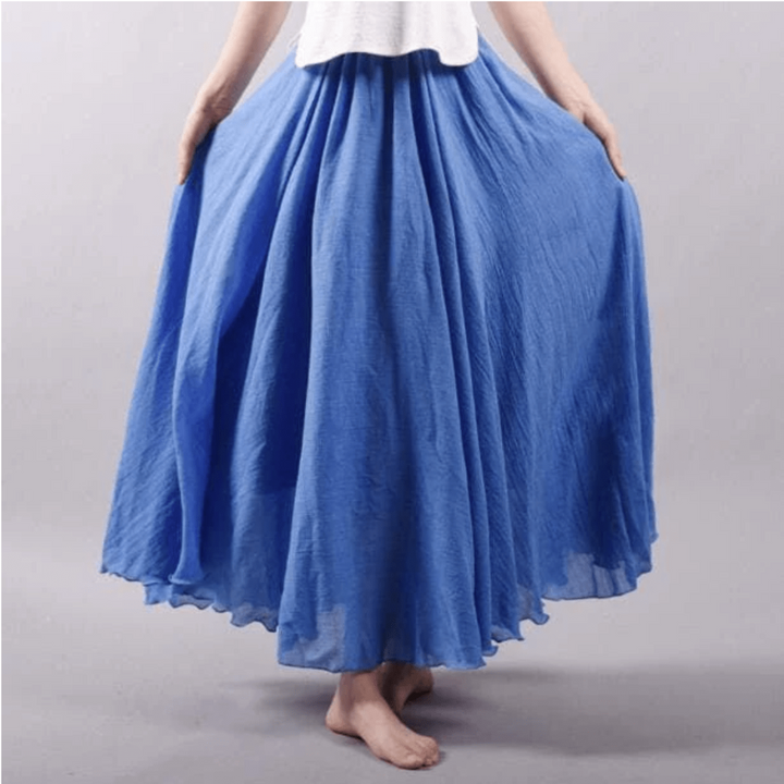 Elegante bohemian linnenmix maxi rok - Magna