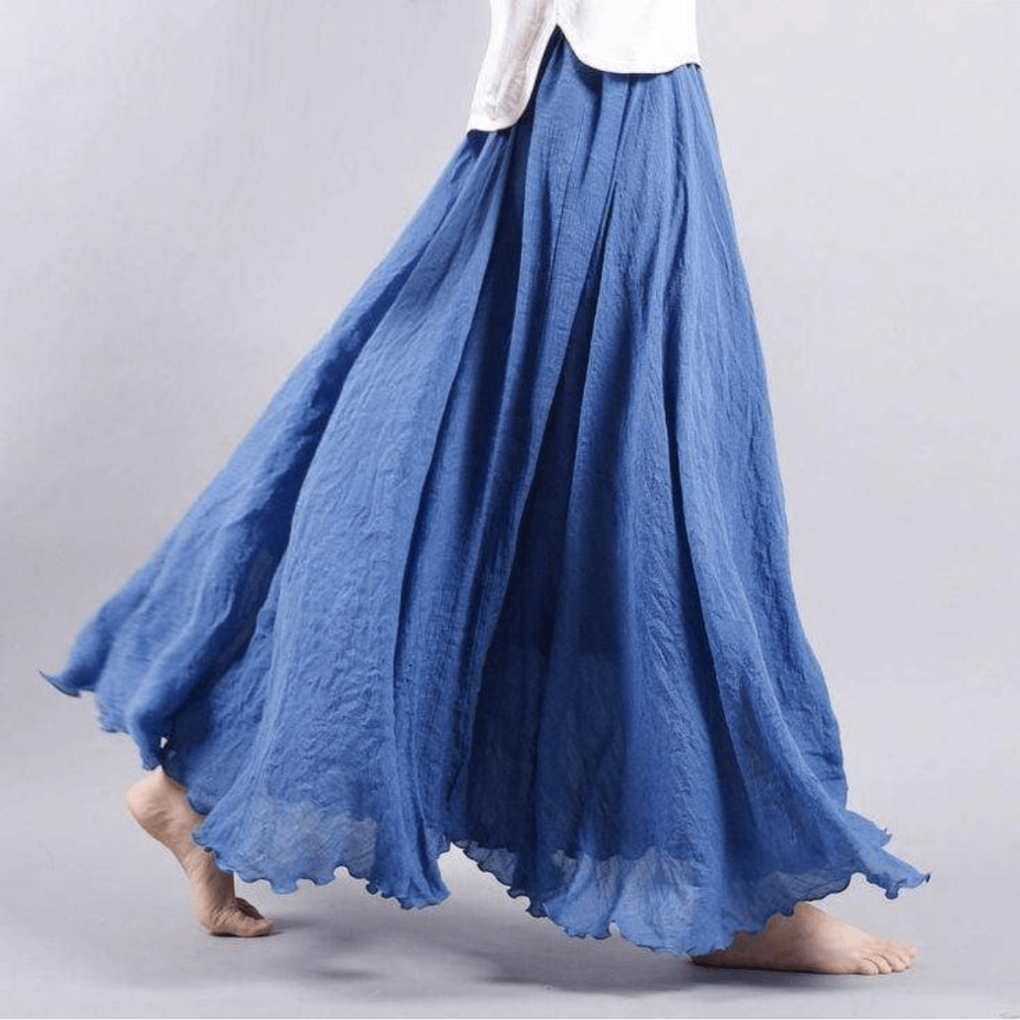 Elegante bohemian linnenmix maxi rok - Magna