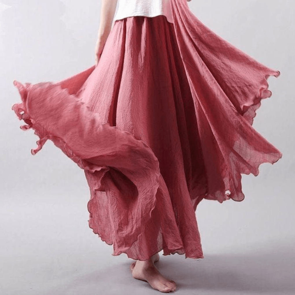 Elegante bohemian linnenmix maxi rok - Magna
