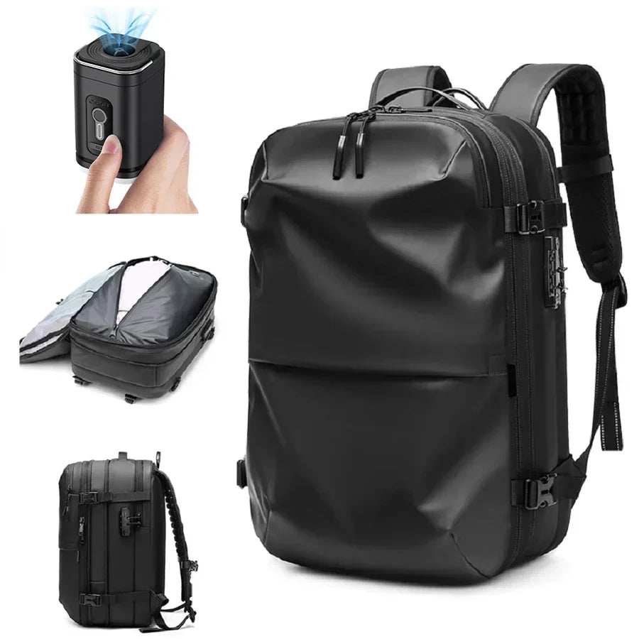 ElitePack Rugzak met Luchtcompressie | Waterdichte 60L rugzak voor zaken en reizen met vacuümcompressietechnologie