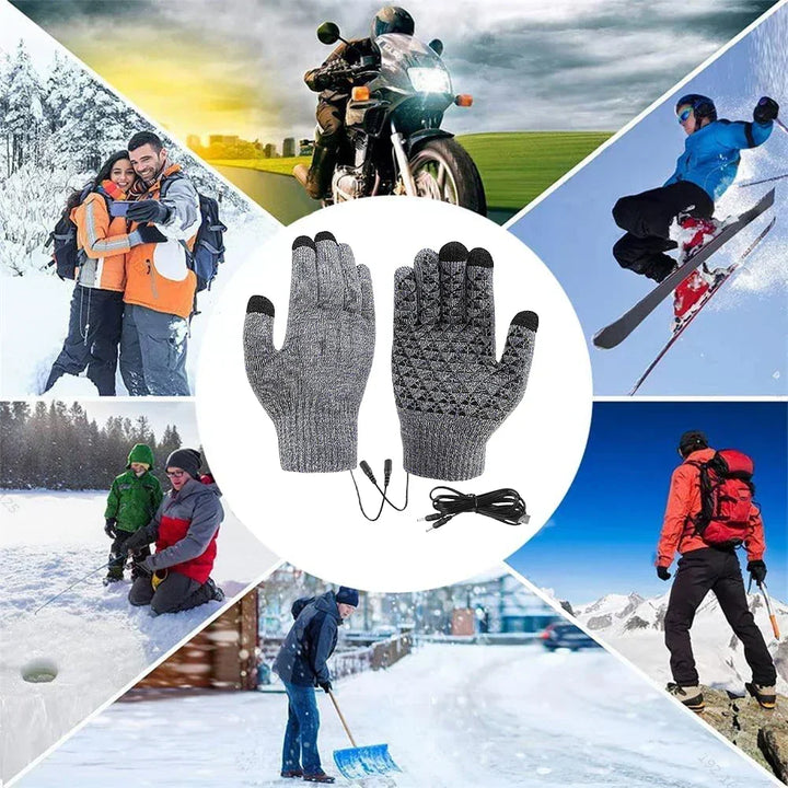 USB-verwarmde gebreide handschoenen met antislipgrip
