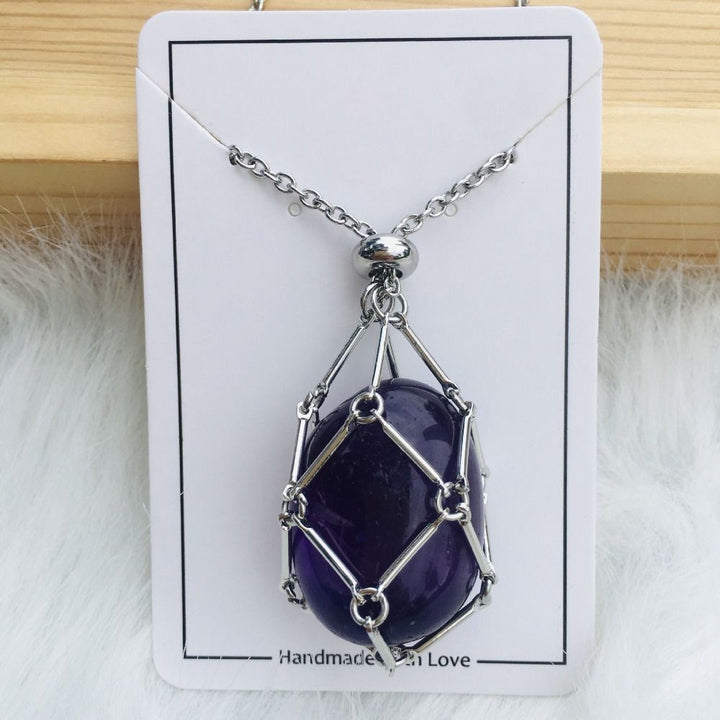 Ketting met verwisselbare kristalsteen voor stralende stijl en harmonie.