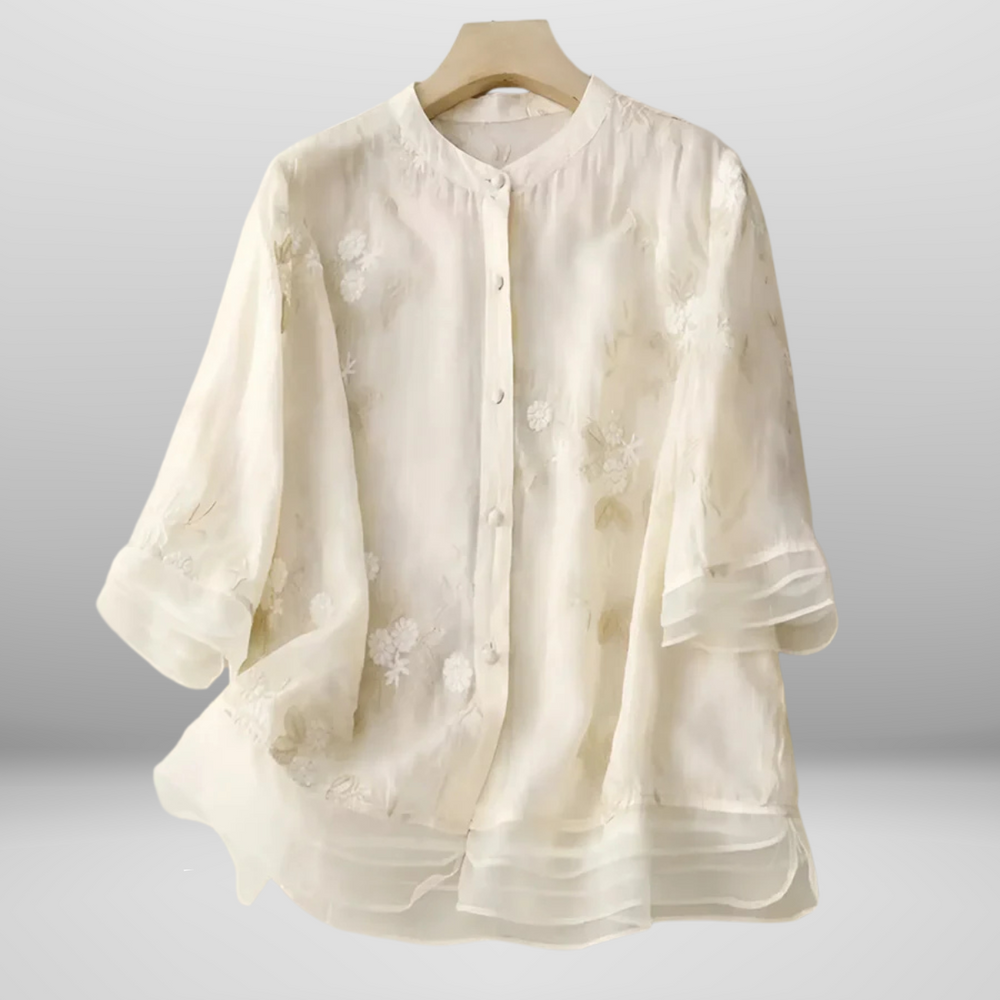 Serelaya – Elegante Blouse van Luchtig Katoen met Verfijnde Details
