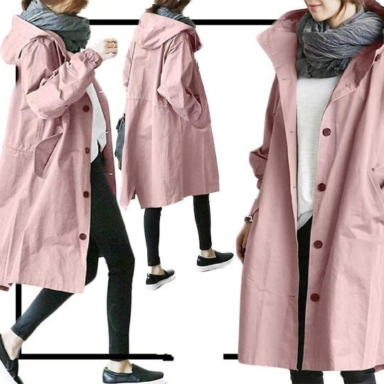 Waterdichte Trenchcoat met Capuchon voor Dames
