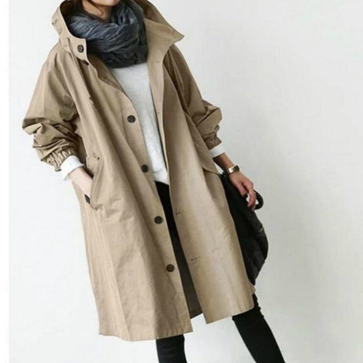 Waterdichte Trenchcoat met Capuchon voor Dames