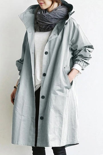 Waterdichte Trenchcoat met Capuchon voor Dames