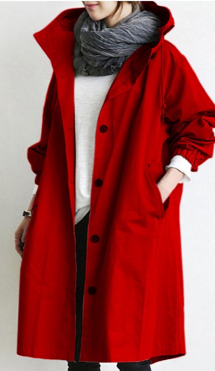 Waterdichte Trenchcoat met Capuchon voor Dames
