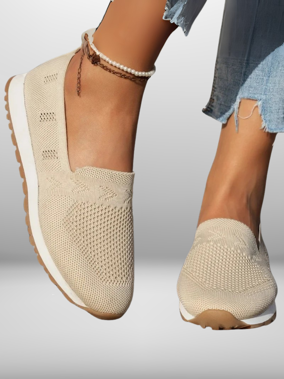 Sereniva – Luchtige Gebreide Orthopedische Loafers met Flexibele Zool