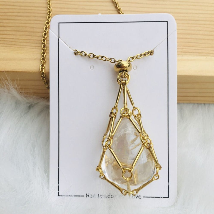 Ketting met verwisselbare kristalsteen voor stralende stijl en harmonie.